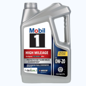 Mobil 1 High Mileage Full Synthetic Motor Oil 0W-20 – For Engines Over 75,000 Miles, Advanced Wear Protection, 5 Quart