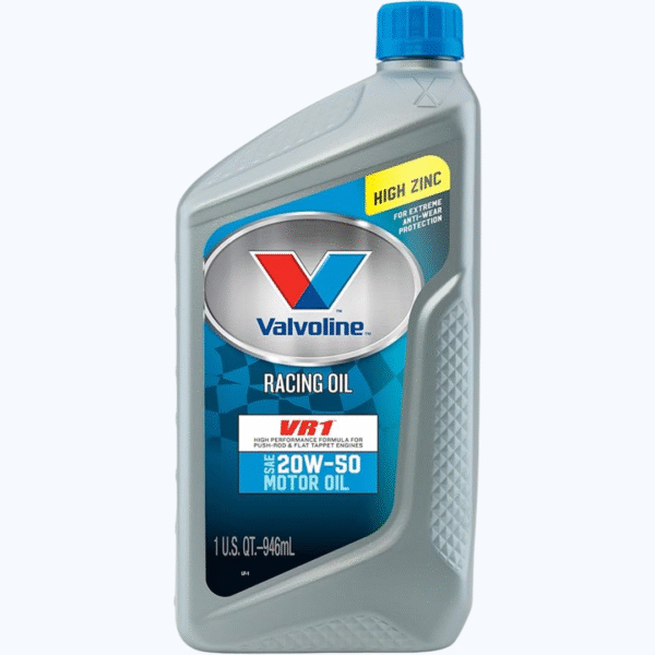 Valvoline VR1 Racing SAE 20W-50 High Zinc Motor Oil – High Performance, 1 Quart (Pack of 12)