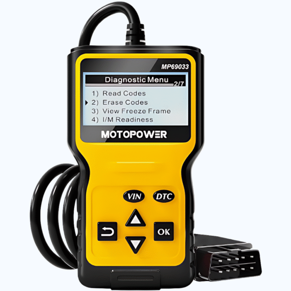 MOTOPOWER MP69033 OBD2 Scanner Code Reader – Universal Engine Fault Diagnostic Tool for All 1996 & Newer OBD  – Yellow