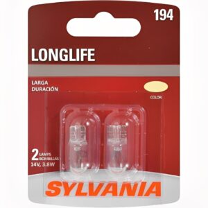 SYLVANIA 194 Long Life Miniature Bulb – Ideal for Trunk, Cargo & License Plate Lighting